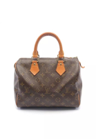 Louis Vuitton 二奢 Pre-loved Louis Vuitton Speedy 25 monogram Handbag PVC leather Brown