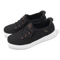 SKECHERS 休閒鞋 Bobs Skipper Slip-Ins Wide 女鞋 寬楦 黑 白 帆布 懶人鞋(114815-WBLK)