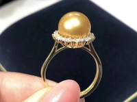 DIY配件 厚鍍金精工微鑲鋯石優雅精致太陽花戒指簡約珍珠指環空托