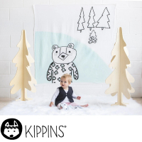 【Kippins】澳洲有機棉包巾(比利小熊- 綠十字)