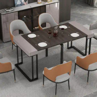 Rock plate telescopic dining table modern simple folding dining table chair combination household