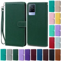 For Vivo V21 Case Silicone Wallet Flip Phone Case for Vivo V2050 V2066 V2108 VivoV21 Leather Case Coque for Vivo V21 5G Fundas
