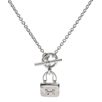 HERMES 經典Amulettes Constance包包造型925純銀T釦項鍊