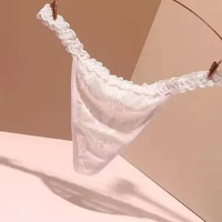 CD WANITA PAKAIAN CELANA DALAM WANITA RENDA TRANSPARAN LOW WAIST HOT 5C271 FREE ONGKIR AMAN Putih Al