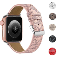 Luxury Watch Bands Compatible With Apple Watch Band 38mm 40mm 41mm 42mm 44mm 45mm, Designer Retro Leather Band Strap Classic Ban
