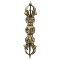 Tibetan Vajra Dorge Buddha Statue Vintage Buddhism Dorje Vajra Phurba Instrument Brass Amulet Handmade Nepal Collectibles