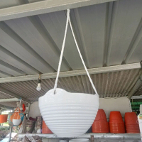 Pot gantung putih 25cm / pot plastik kokoh / ABF