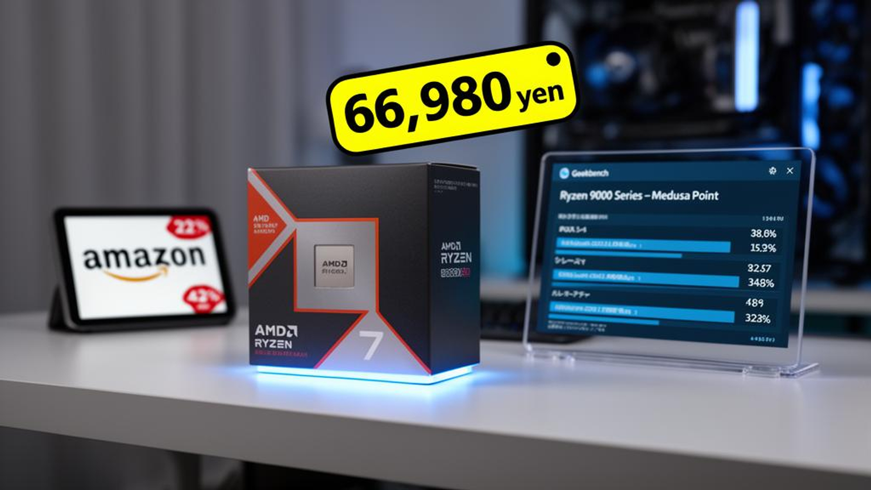 【大幅値下げしました】AMD Ryzen 7 9800X3D AMDゲーミングCPUが大幅値下げ、Ryzen 7 9800X3Dが22%オフで販売中
