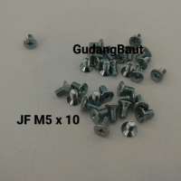 25Pcs Baut JF Baut 8 M5x10 M5x12 M5x15 M5x20 M5x25 M5x30 M5x40 Obeng+ Putih