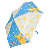 小禮堂 神奇寶貝Pokémon皮卡丘  彎把防風傘骨折疊雨傘《藍黃.星星》折傘.雨具