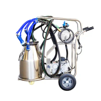 Double 25L Vacuum Type Automatic Dairy Cows Goat Sheep Milk Machine Pulsation Portable Electric Cow Milking Machines