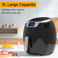 Air Fryer 7L Household Air Fryer Without Oil Non Stick Pan Air Fryers Smart Touch Screen 1800W High Power Intelligently Timed
