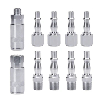 10Pcs 1/4 Inch BSP Stainless Steel Air Line Hose Compressor Fitting Connector Coupler QuickRelease Pneumatic Parts Wholesale