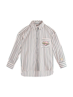 (LS2-24) เสื้อเชิ้ตคอปกแขนยาว สำหรับผู้หญิง สีครีม
