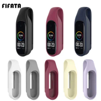 FIFATA Steel Sheet Silicone Watch Clip For Xiaomi Mi Band 4/Mi Band 3 Smart Watch Shockproof Waterproof Accessories For Xiaomi 4