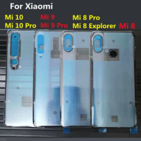 Transparent glass case for Xiaomi Mi 8, mi 9, mi 10 Pro, battery cover