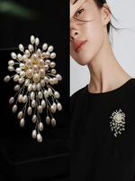 胸針女冬季歐美氣質西裝外套珍珠配件高級感別針飾品精致胸花配飾
