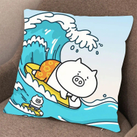 Bantal Tersuai, Emoji Babi Qimo, Kusyen Sofa Anime Kartun, Hiasan Asrama Pelajar, Bantal Tidur Comel