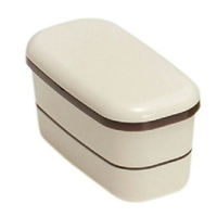 小禮堂 山田化學 日製方形塑膠雙層便當盒《米棕》保鮮盒.食物盒.餐盒