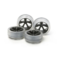 1Set(4Pcs) Tamiya 94896 Soft Low-Profile Tire &amp; Carbon Wheel Set (5-Spoke) Spare Parts