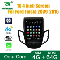 Tesla Screen Octa Core 4GB RAM 64GM ROM Android 10.0 Car DVD GPS Player Deckless Car Stereo For Ford Fiesta 2009-2015 Radio