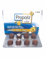 Propoliz X Lozenge ลูกอม โพรโพลิซ เอ็กซ์ สูตรเข้มข้น บรรจุ 1แผงมี 8 เม็ด Honey Lemon Flavor รสน้ำผึ้