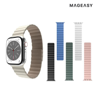 MAGEASY Apple 蘋果 Watch (38mm/40mm/41mm) (42mm/44mm/45mm/49mm)SKIN 磁吸矽膠防水錶帶 手表帶 膚感 抗汗