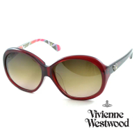 【Vivienne Westwood】英國精品時尚心鑽系列造型太陽眼鏡(VW743-03-紅)