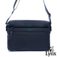 Lynx - 美國山貓商務紳士牛皮多功能拉鍊袋大斜背包