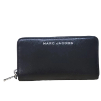 【MARC JACOBS 馬克賈伯】Marc Jacobs 銀色logo黑色長夾(贈原廠紙袋)