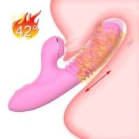 Telescopic Thrusting Sucking Vibrator for Woman Big Dildo Heating Clit Sucker Vagina Clitoris Stimulator Adult Toys Sex Machine