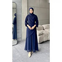 Erina Dress Ceruti Ootd Hijab Simple Seragam Bridesmaid BIGSIZE DRESS NAVY