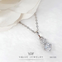 สร้อยพร้อมจี้ ประดับคริสตัลเพชรกลม Round Brilliant Shape ลายดอกไม้ Flower หิมะ Snow ขนาดเล็ก NK105 V
