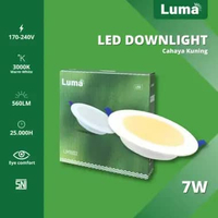 LUMA Lampu Plafon LED Downlight 7 Watt 7W 560L E27 170-240V / Lampu Downlight LED 3 Warna Putih / Na