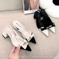 Cao gót nữ big size,size nhỏ, mẫu cao 5p vuông dễ đi,êm chân,nơ chữ miu xinh xắn size 32_45(chân nhỏ