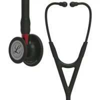 6200 3M Littmann Cardiology IV Stethoscope, 6200, black tube, black chestpiece, red stem