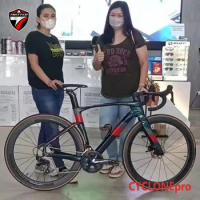 TWITTER CYCLONEpro-Carbon Fiber Road Bike Kit, R7000-22S Disc Brake, Fully Hidden, Inner Line breaking Competition, T900, 105, 7