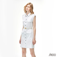 【iROO】歐美率性條紋無袖洋裝
