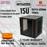 Hagane Rack Wallmount Rak Server 15U Depth 600mm (Tempered Glass Door) -  HR1560SDG Rak Server Singl