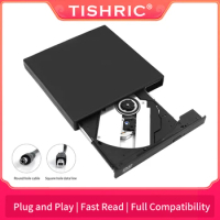 TISHRIC External Optical CD DVD Drive Player USB 2.0 DVD Combo Plug and Play External DVD Player For PC Laptop Desktop
