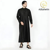 ZS - Gamis Jubah Pria Muslim Umroh Haji Polos Tanpa Manset JD001 Hitam XXL
