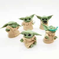 Baby Yoda Grogu Action Figure Toys Mini 5-6cm Mandalorian Yoda Baby Figure Action Toys Star Wars Yoda Figuras Hot Kids Toys