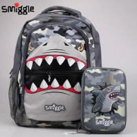 Genuine Australian Smiggle Backpack Children'S Cartoon Animal Gray Pointed Shark Stationery Box Backpack Water Cup Student Gift
