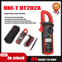 UNI-T UT202A Digital Clamp Meter Multimeter Voltage Multimeter High Precision Ammeter Tester LCD Data-Hold MAX MIN Original.
