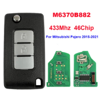 CN011037 2 Buttons Flip Remote Key For Mitsubishi Pajero 2015-2021 Spare Key With 433MHz 46 Chip M6370B882