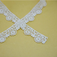15 yard 2.2cm 0.86" wide ivory embroidery lace trim trimming ribbon L2D2K27 free ship