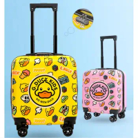 18 Inch Cartoon Cute Children's Travel Luggage Kids Trolley Suitcase On Wheels Zipper Boarding Case For Boys Girls Free Shipping