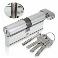 Aluminum Thumb Turn Cylinder Barrel Door Lock Home Security Gate Door Lock Core UPVC Anti Pick Locks 35/35 With 3 Keys Kit