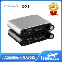 TOPPING DX5 ES9068AS*2 Audio DAC Bluetooth LDAC DSD512 768KHZ 32Bit MQA DAC Amp XMOS XU216 NFCA Headphone Amplifier 1800mW*2