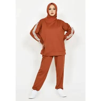 LEZAHRASIGNATURE Set Sporty Yola ABU-ABU Setelan Training Olahraga Wanita Pria Lengan Panjang Jumbo 